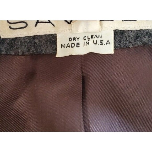 Rena Rowan For Saville Vintage 100% Wool Gray Double Breasted Jacket Blazer Sz 6 - Picture 5 of 7